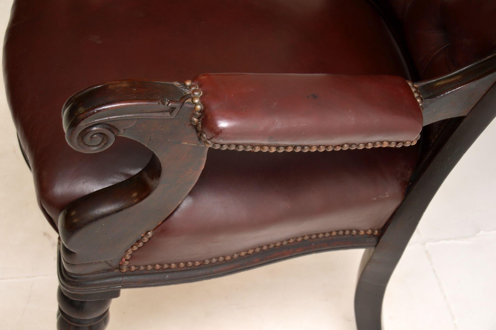 Antique William IV Leather Desk Chair 7