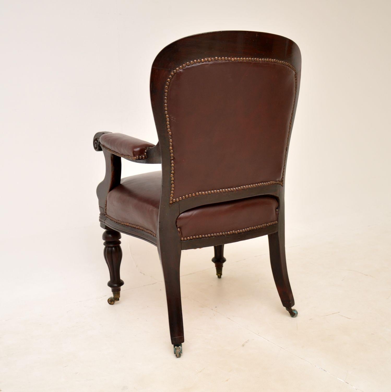 Mid-19th Century Antique William IV Leather Desk Chair