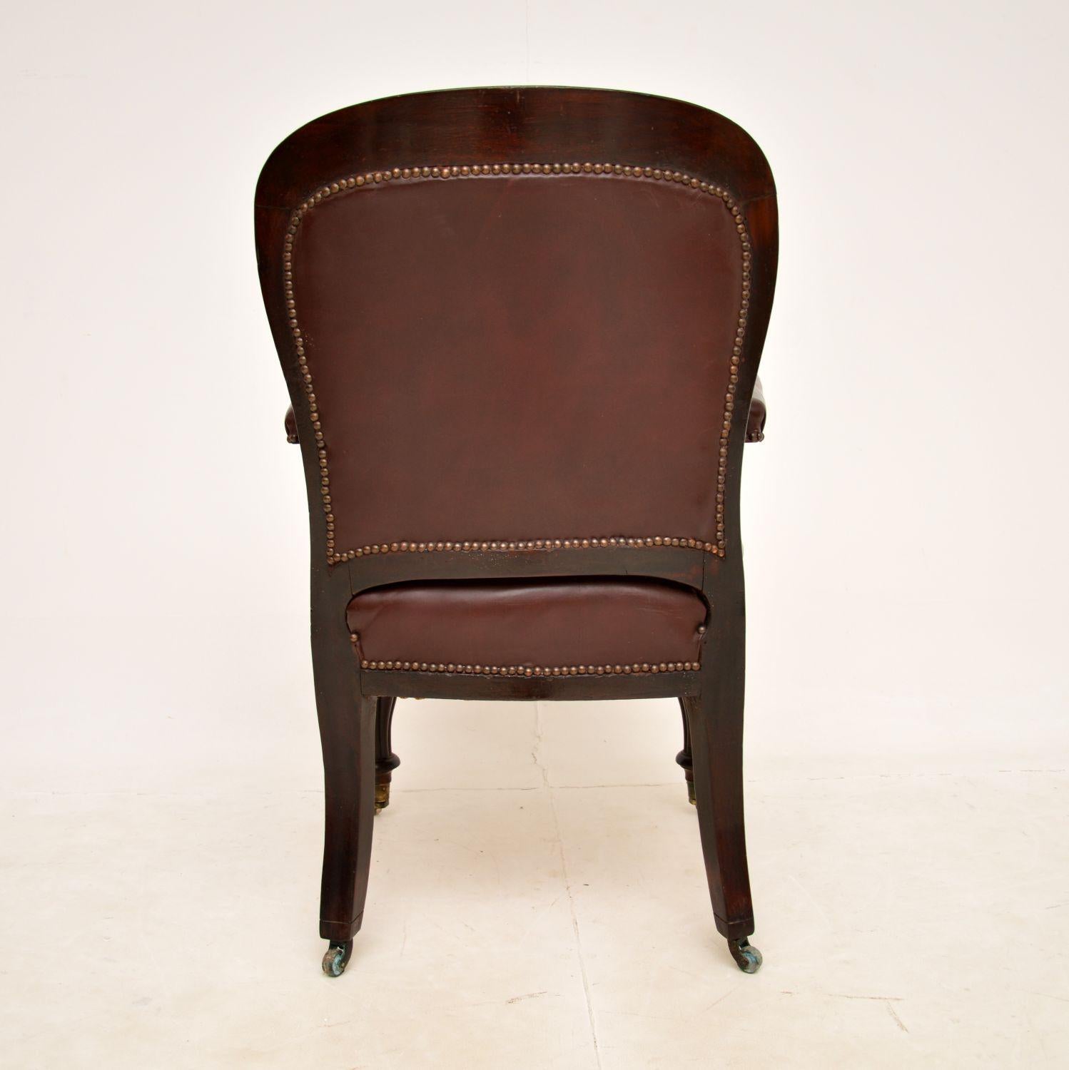 Antique William IV Leather Desk Chair 1