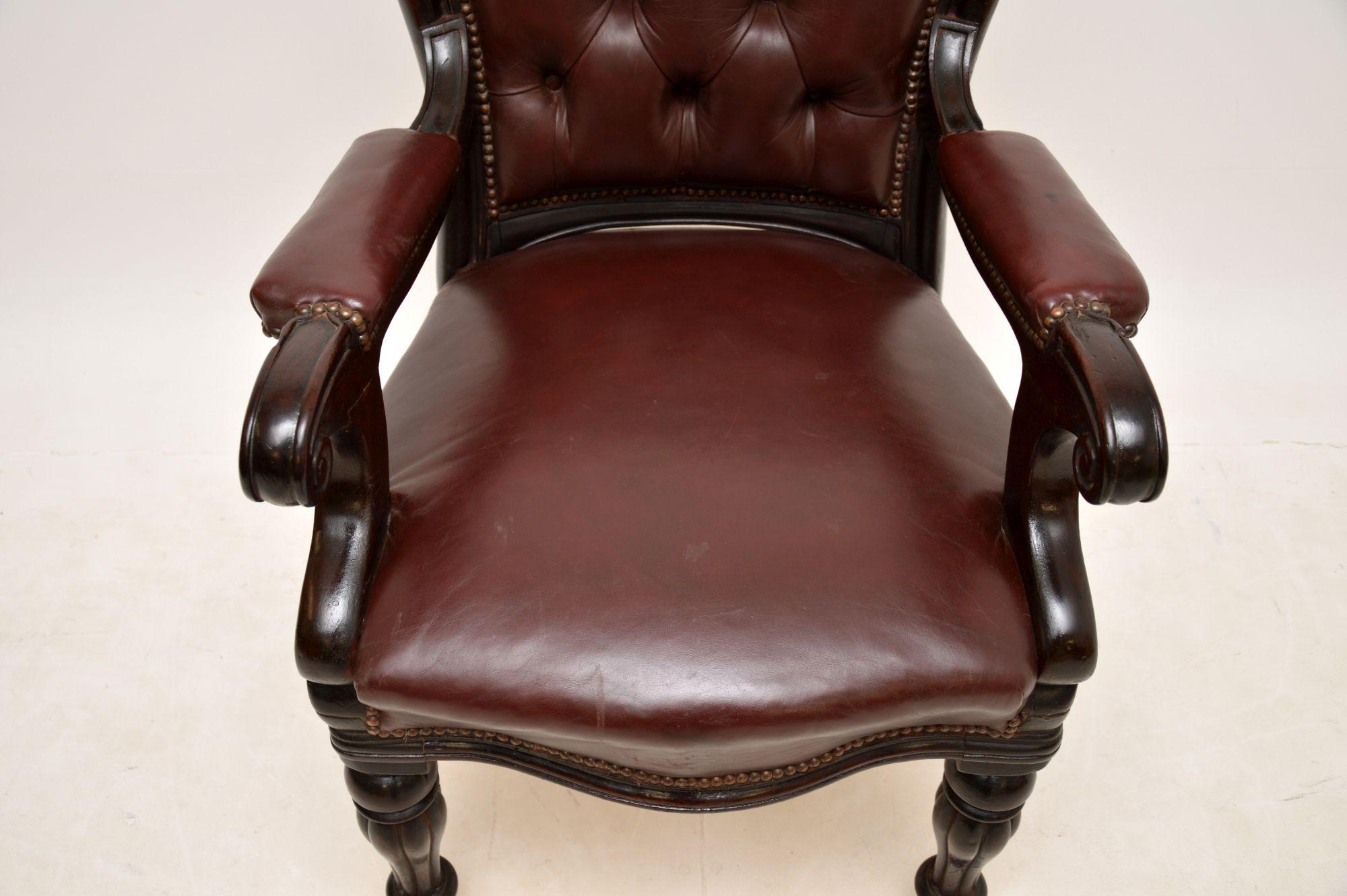 Antique William IV Leather Desk Chair 3