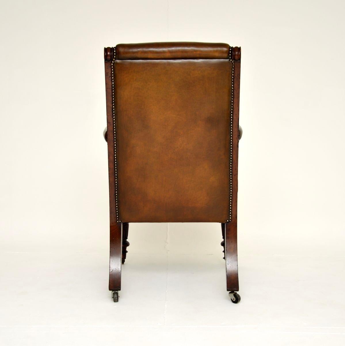 Antiker William IV Leder Bibliothekssessel im Zustand „Gut“ im Angebot in London, GB
