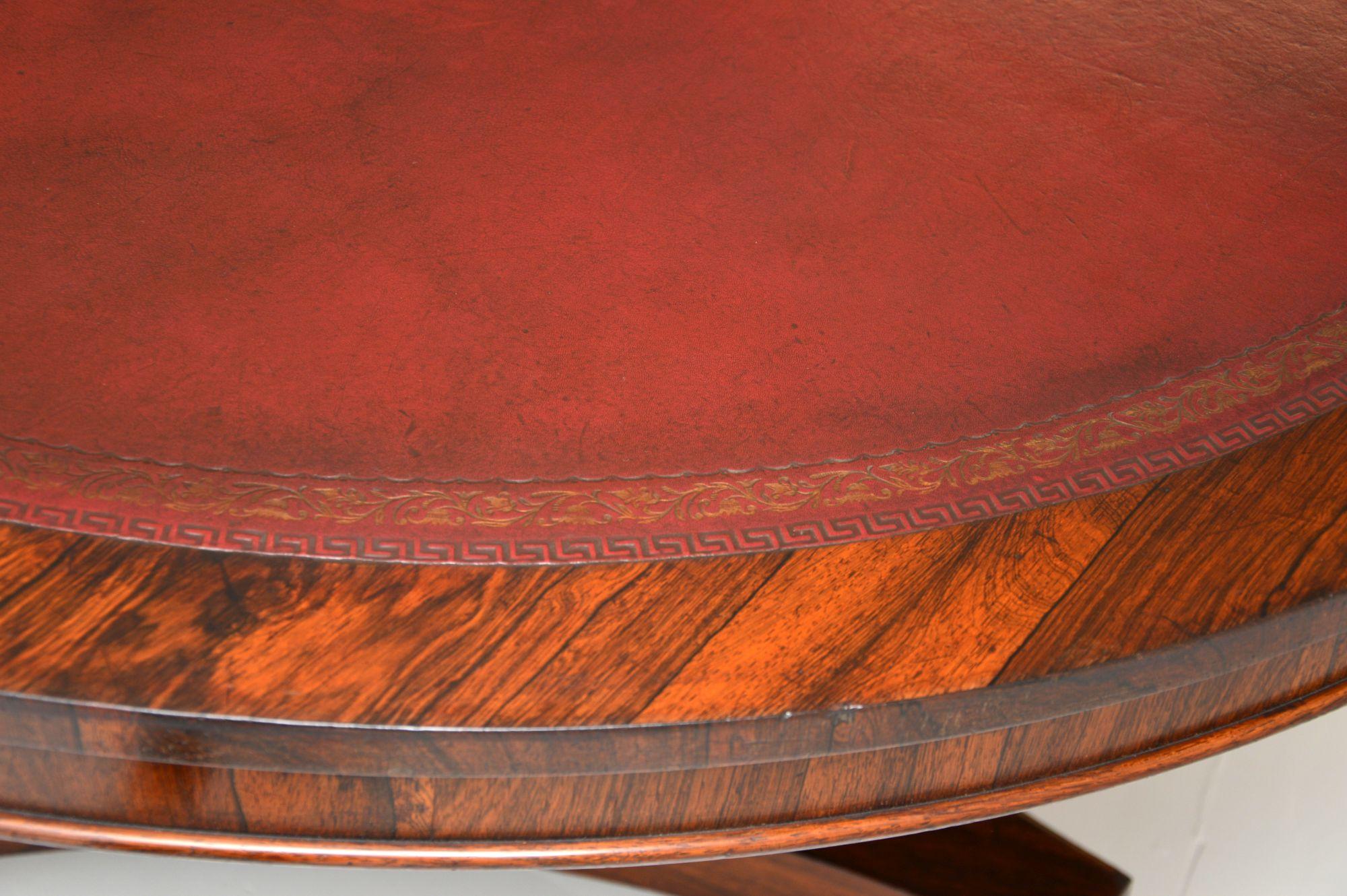 Antique William IV Leather Top Drum, Dining or Centre Table 2