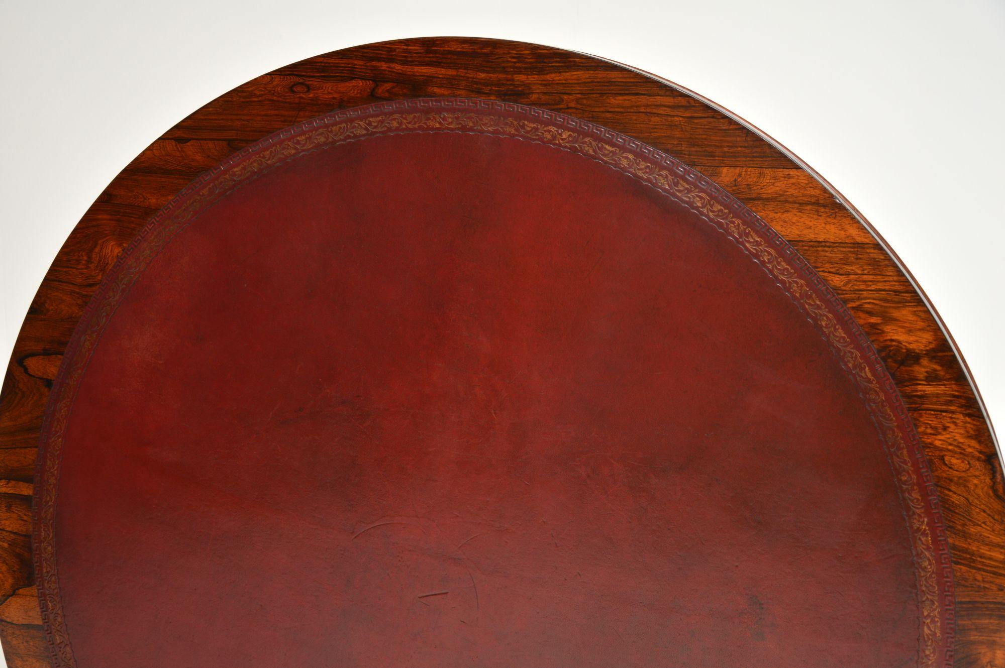 Antique William IV Leather Top Drum, Dining or Centre Table 3