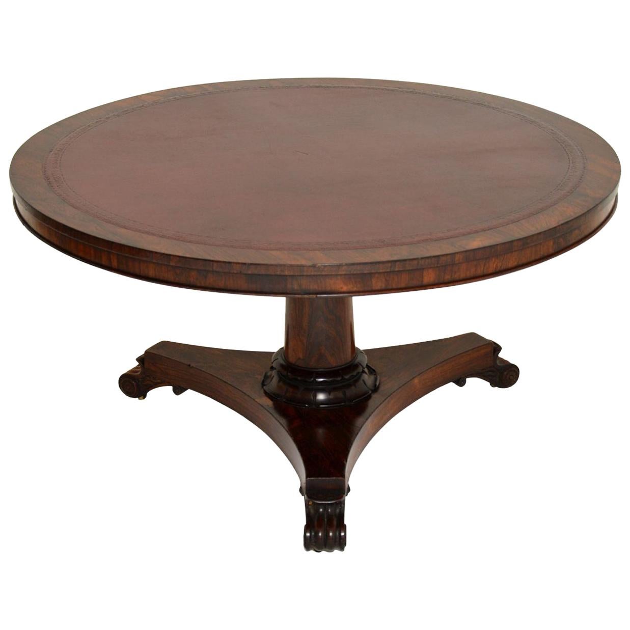 Antique William IV Leather Top Drum, Dining or Centre Table