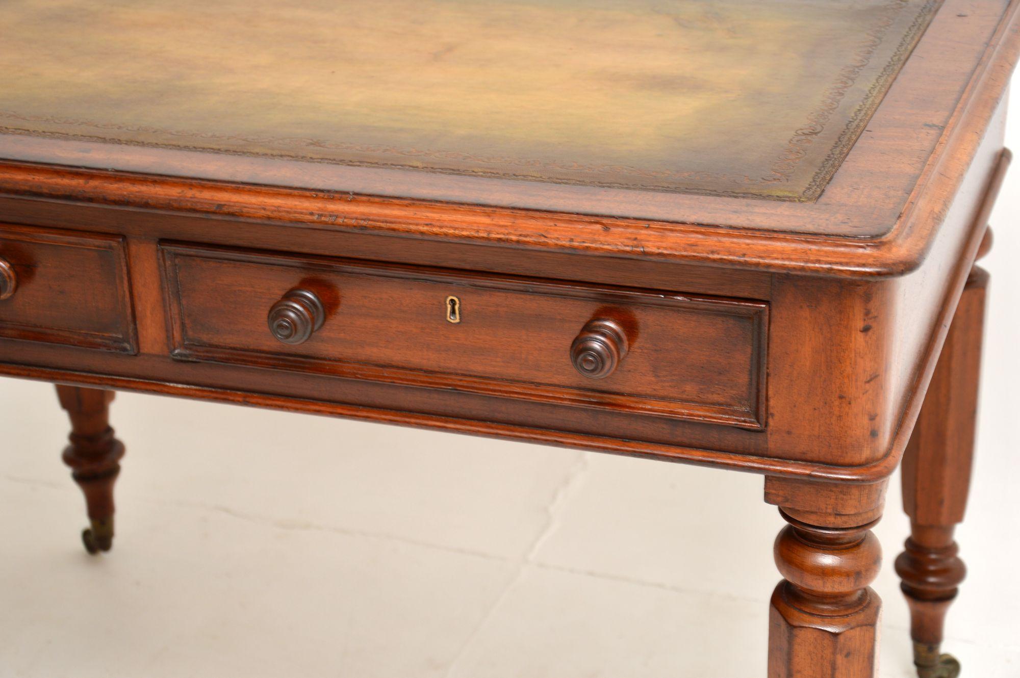 Antique William IV Leather Top Writing Table / Desk For Sale 4