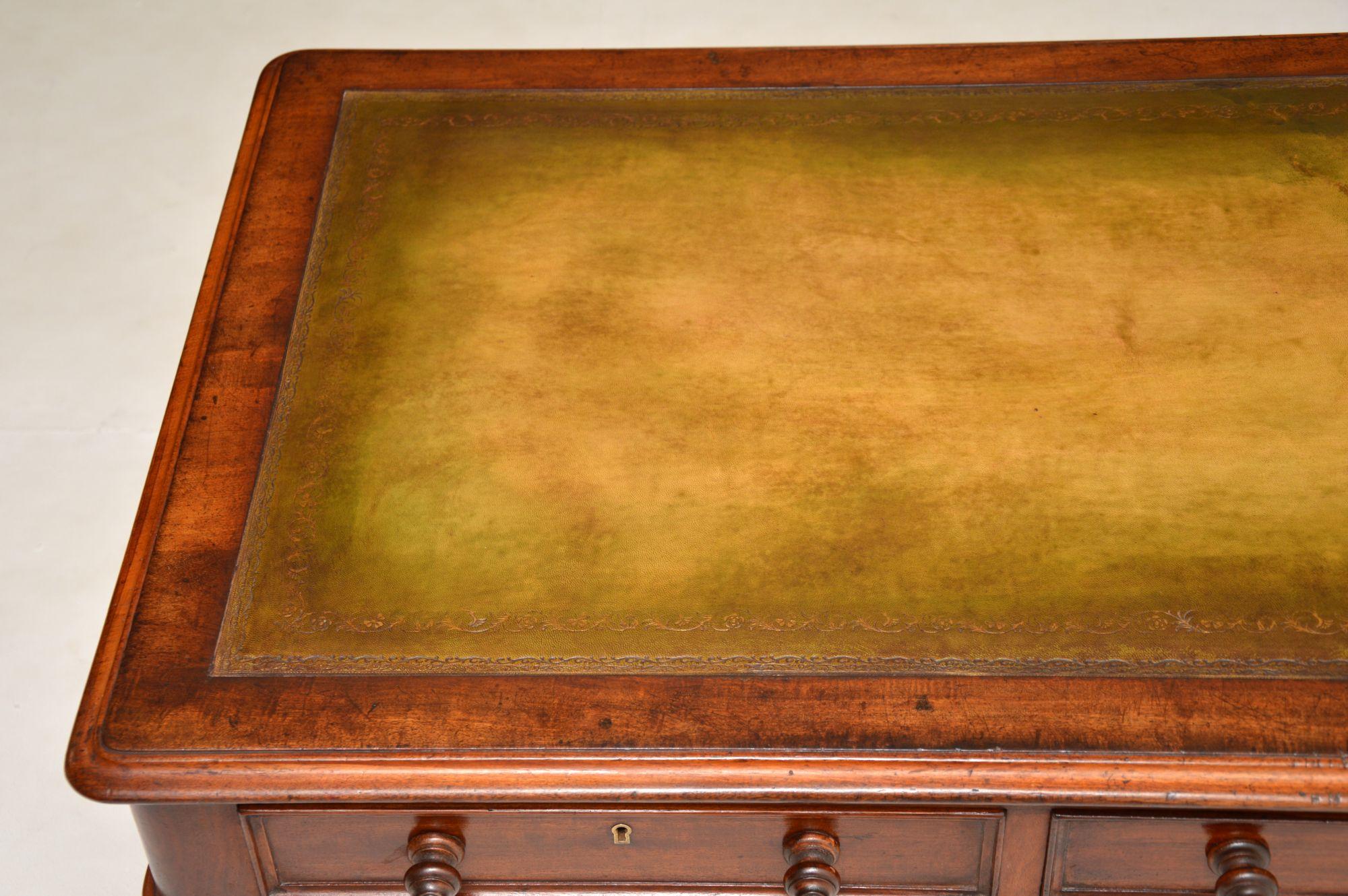 Wood Antique William IV Leather Top Writing Table / Desk For Sale