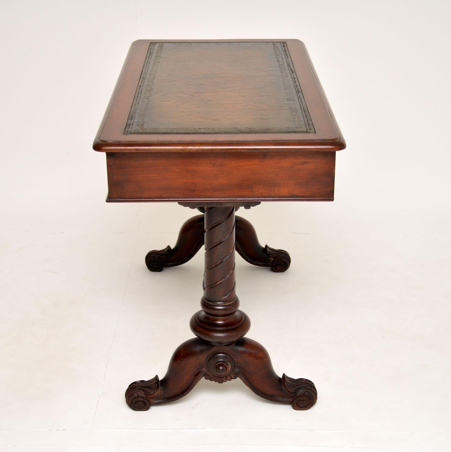 English  Antique William IV Leather Writing Table / Desk For Sale