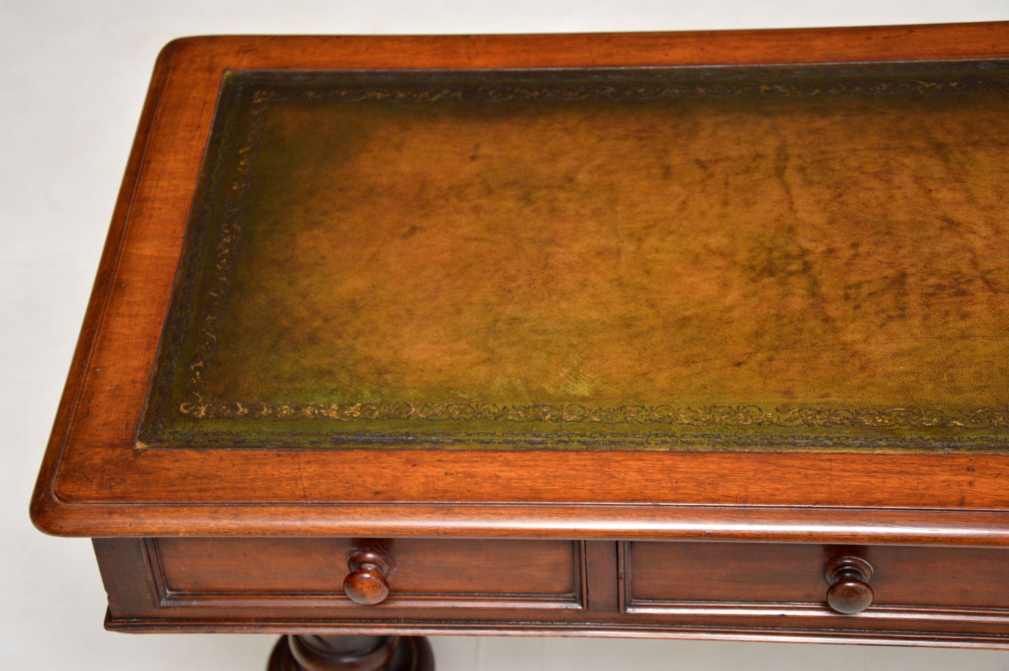 19th Century  Antique William IV Leather Writing Table / Desk For Sale