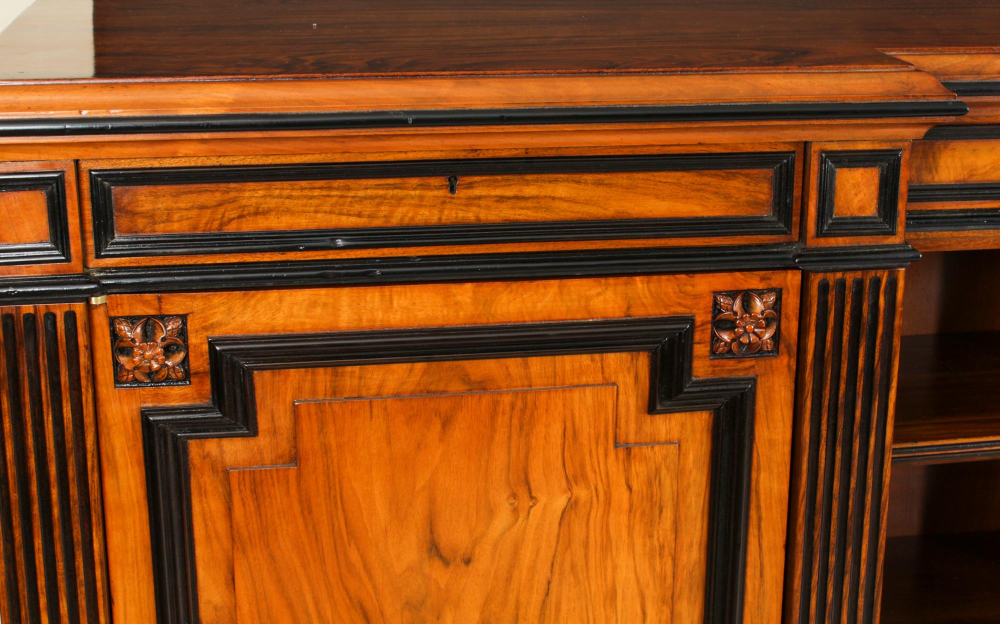 Antique William IV Low Breakfront Bookcase Sideboard, 19th Century 2