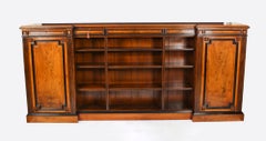 Antique William IV Low Breakfront Bookcase Sideboard, 19th Century