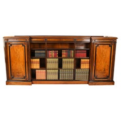 Antique William IV Low Breakfront Bookcase Sideboard, 19th Century