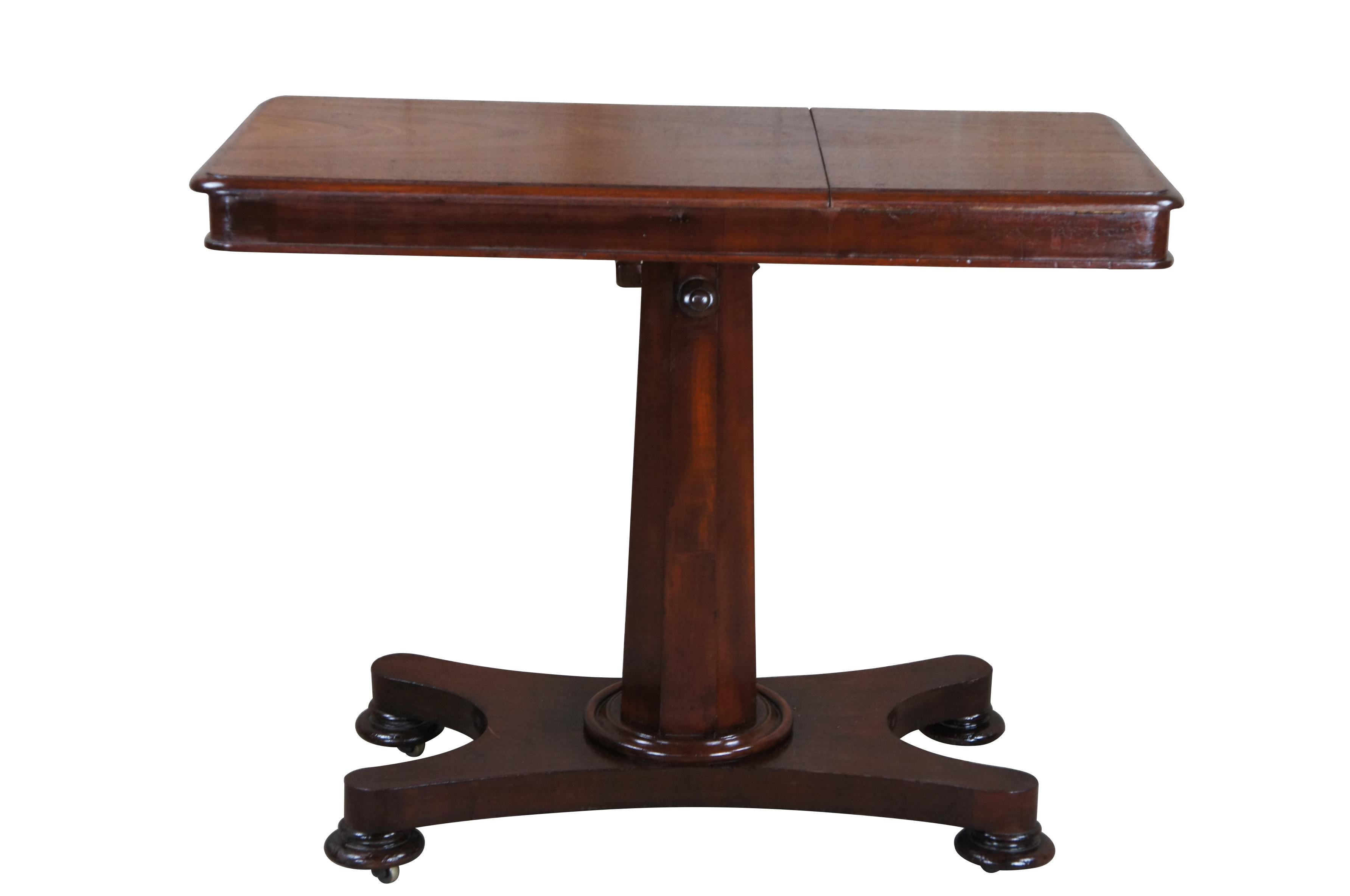 Antique William IV Mahogany Articulating Invalids Reading Table Console Lectern  In Good Condition For Sale In Dayton, OH