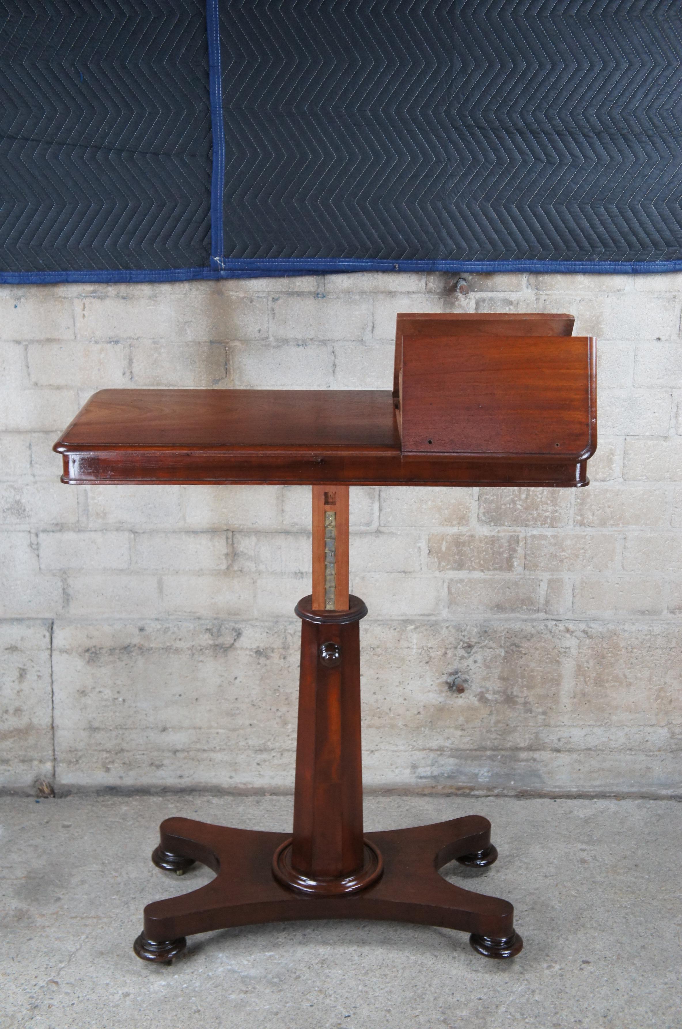 Antique William IV Mahogany Articulating Invalids Reading Table Console Lectern  For Sale 1