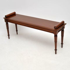 Antique William IV Mahogany Bench / Window Seat