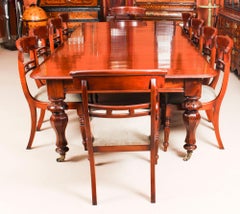 Antique William IV Mahogany Dining Table and 10 Chairs, 19th Century
