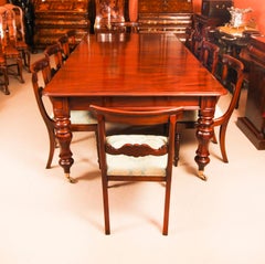 Antique William IV Mahogany Dining Table & 10 Dining Chairs 19th Century