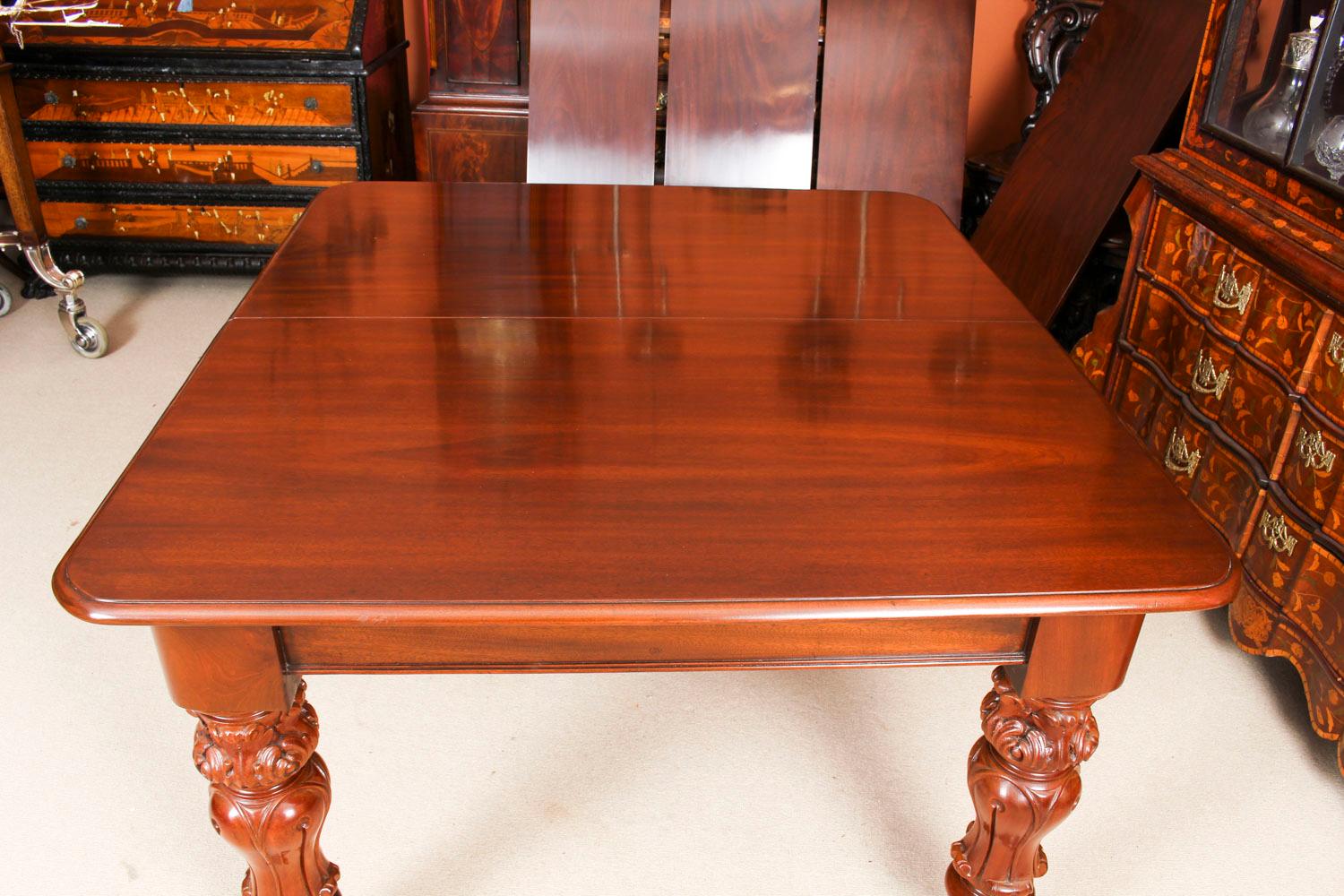 Antique William IV Mahogany Dining Table 19th Century & 12 Dining Chairs 6