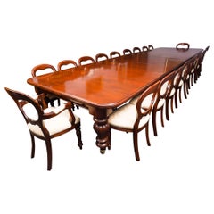 Antique William IV Mahogany Dining Table 19th Century & 20 Balloon Dining Chairs