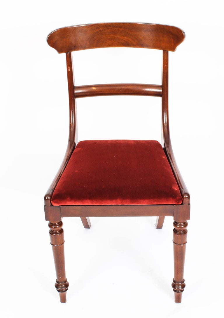 Antique William IV Mahogany Dining Table and 12 Bar Back ...