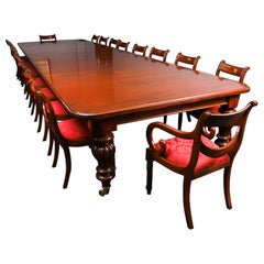 Antique William IV Mahogany Dining Table Circa 1830 & 18 Swag Back Dining Chairs