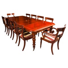 Antique William IV Mahogany Extending Dining Table 19th C & 10 Chairs