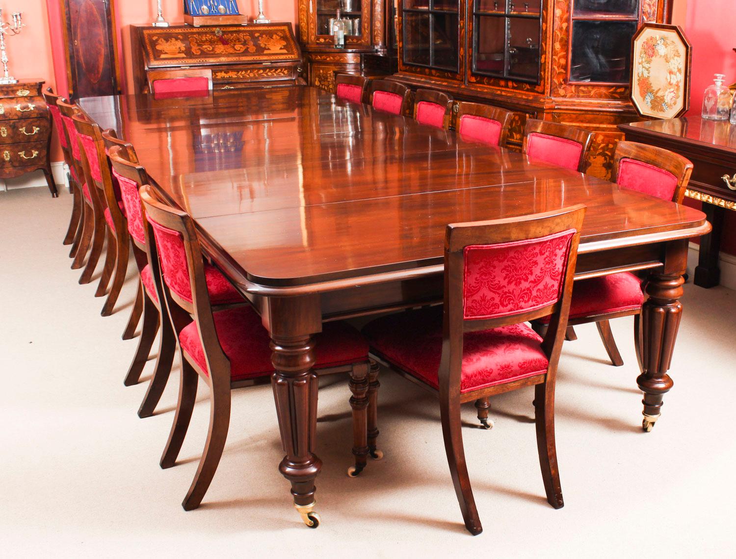 antique mahogany extending dining table