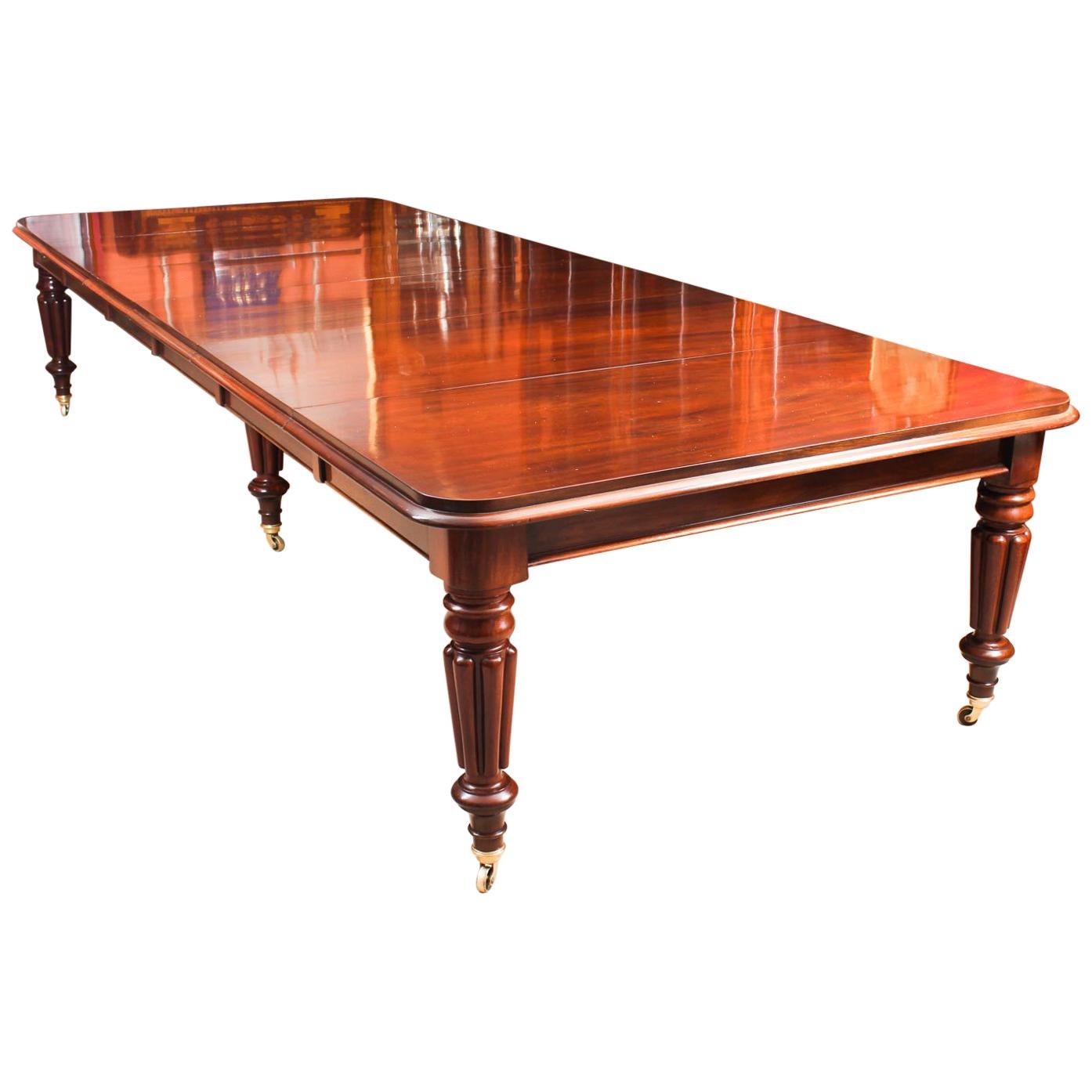 Antique William IV Mahogany Extending Dining Table, 19th Century