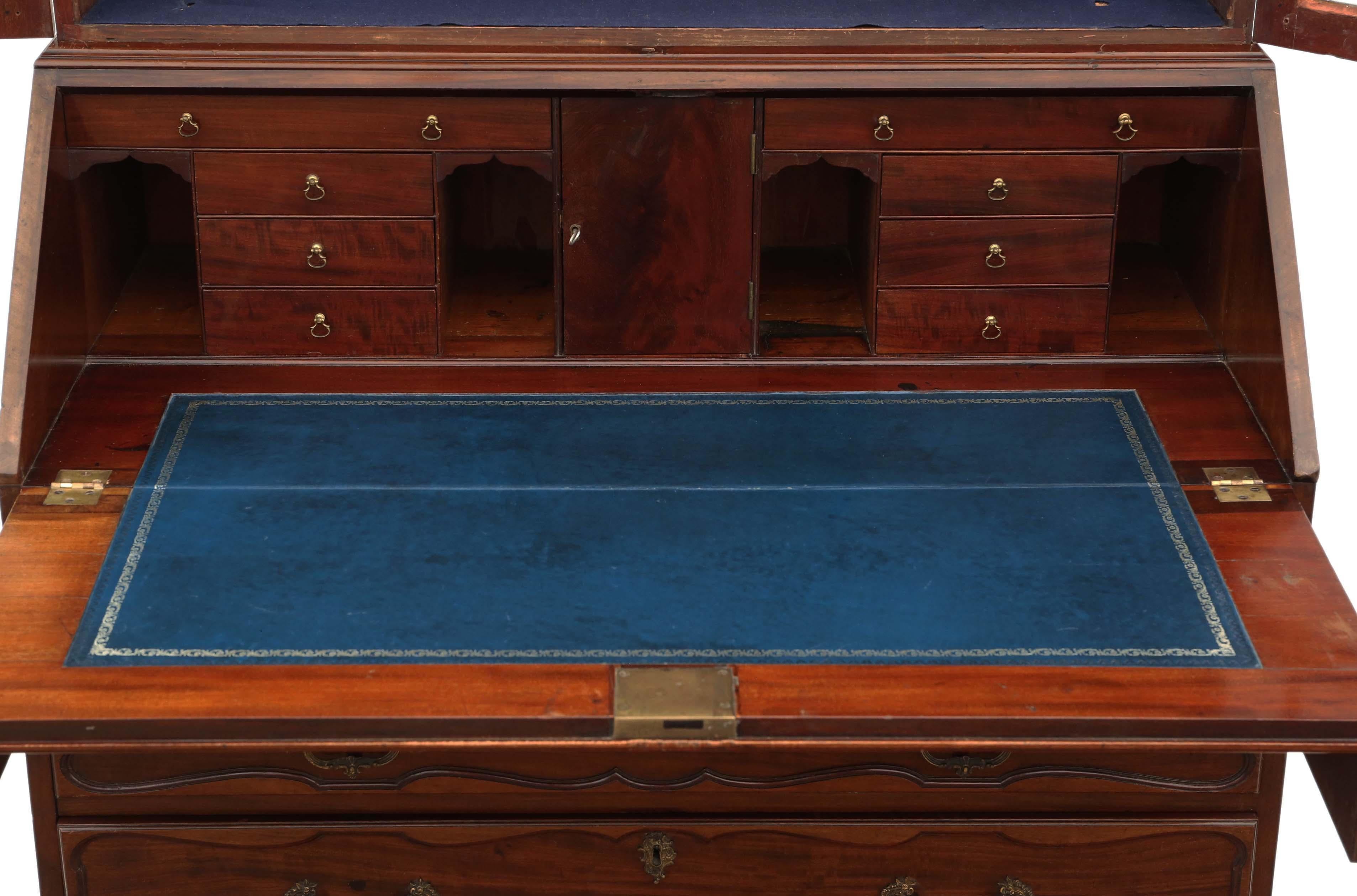 Wood Antique William IV Mahogany Glazed Bureau Bookcase, circa 1835 For Sale