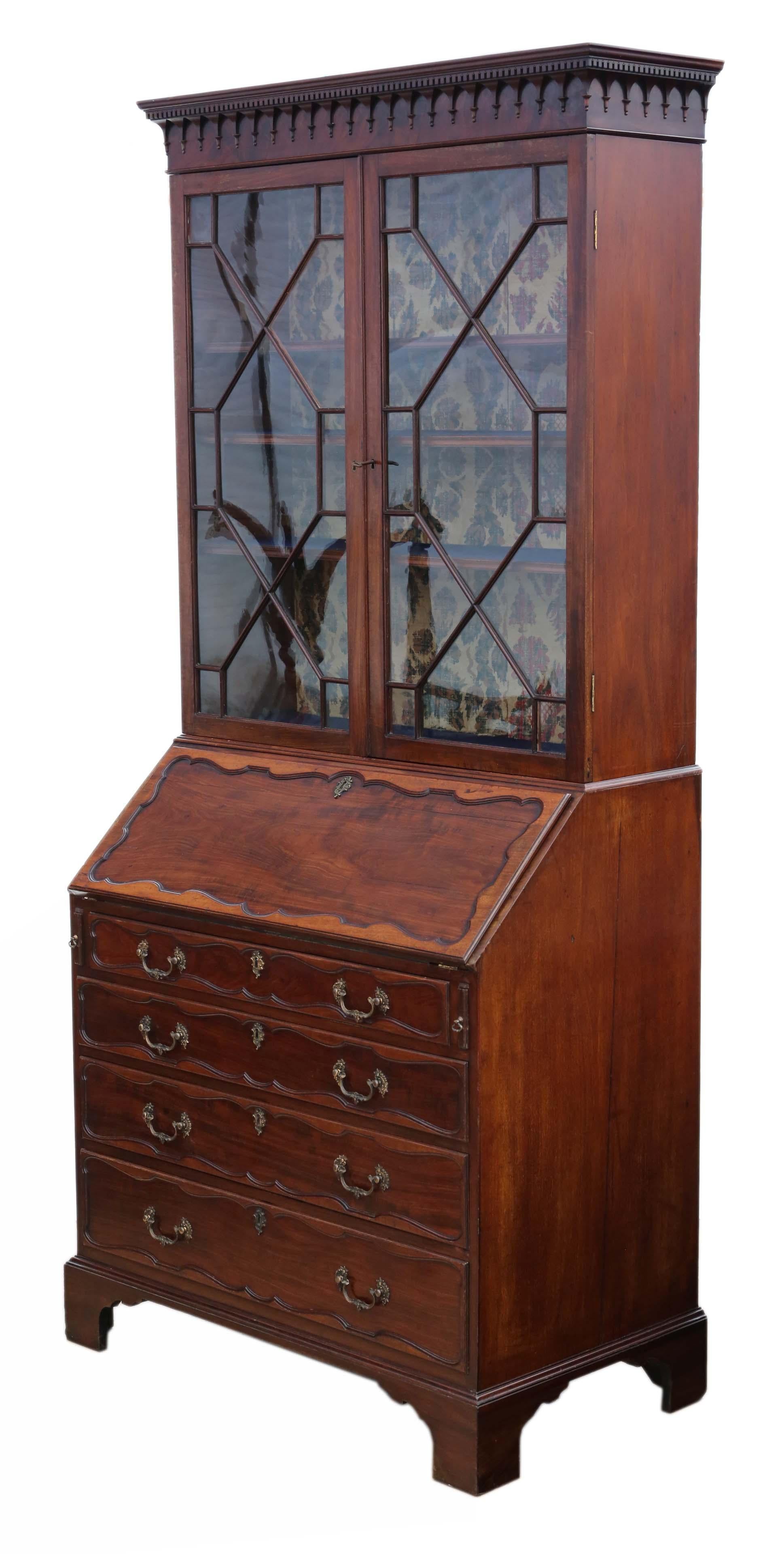 Antique William IV Mahogany Glazed Bureau Bookcase, circa 1835 For Sale 2