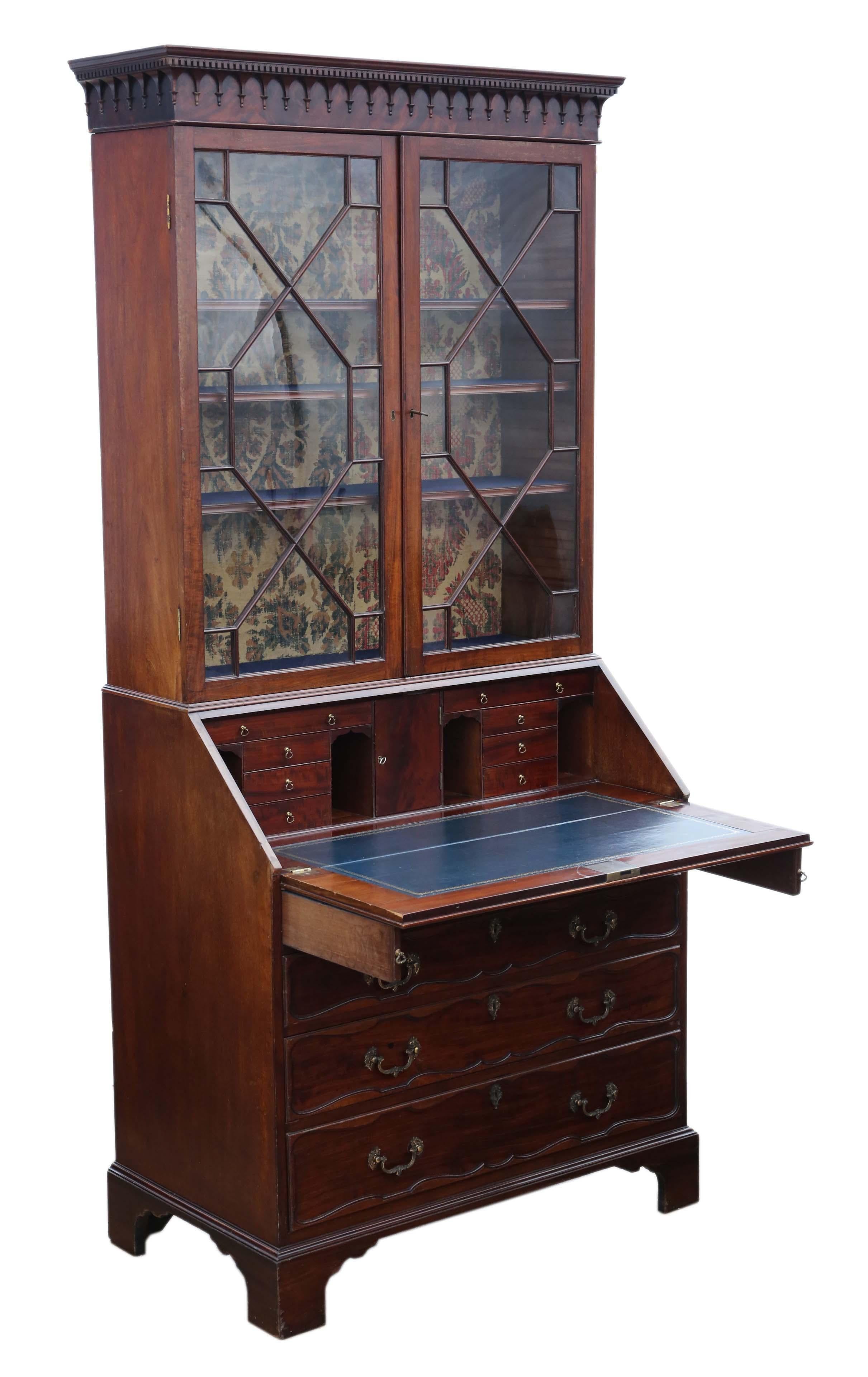 Antique William IV Mahogany Glazed Bureau Bookcase, circa 1835 For Sale 3