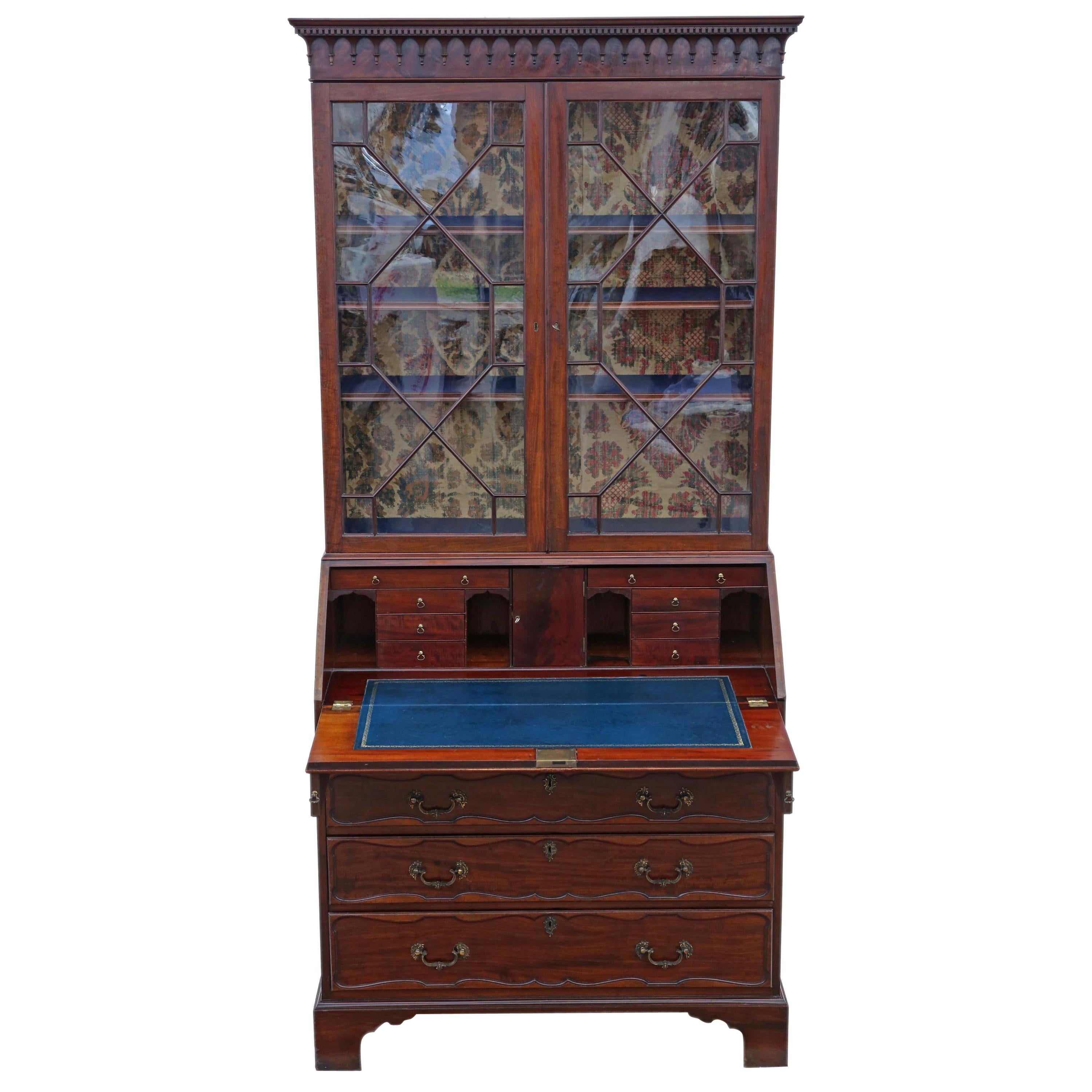 Antikes, glasiertes Mahagoni-Büro-Bücherregal, William IV., um 1835 im Angebot