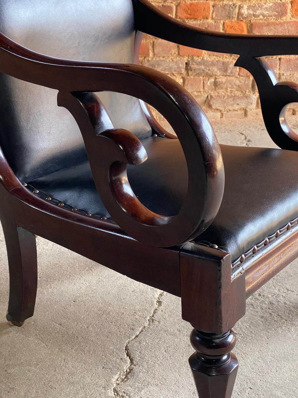 Antique William iv Mahogany Library Armchair, Circa 1835 For Sale 7