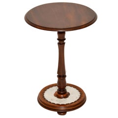 Antique William IV Mahogany & Marble Side Table