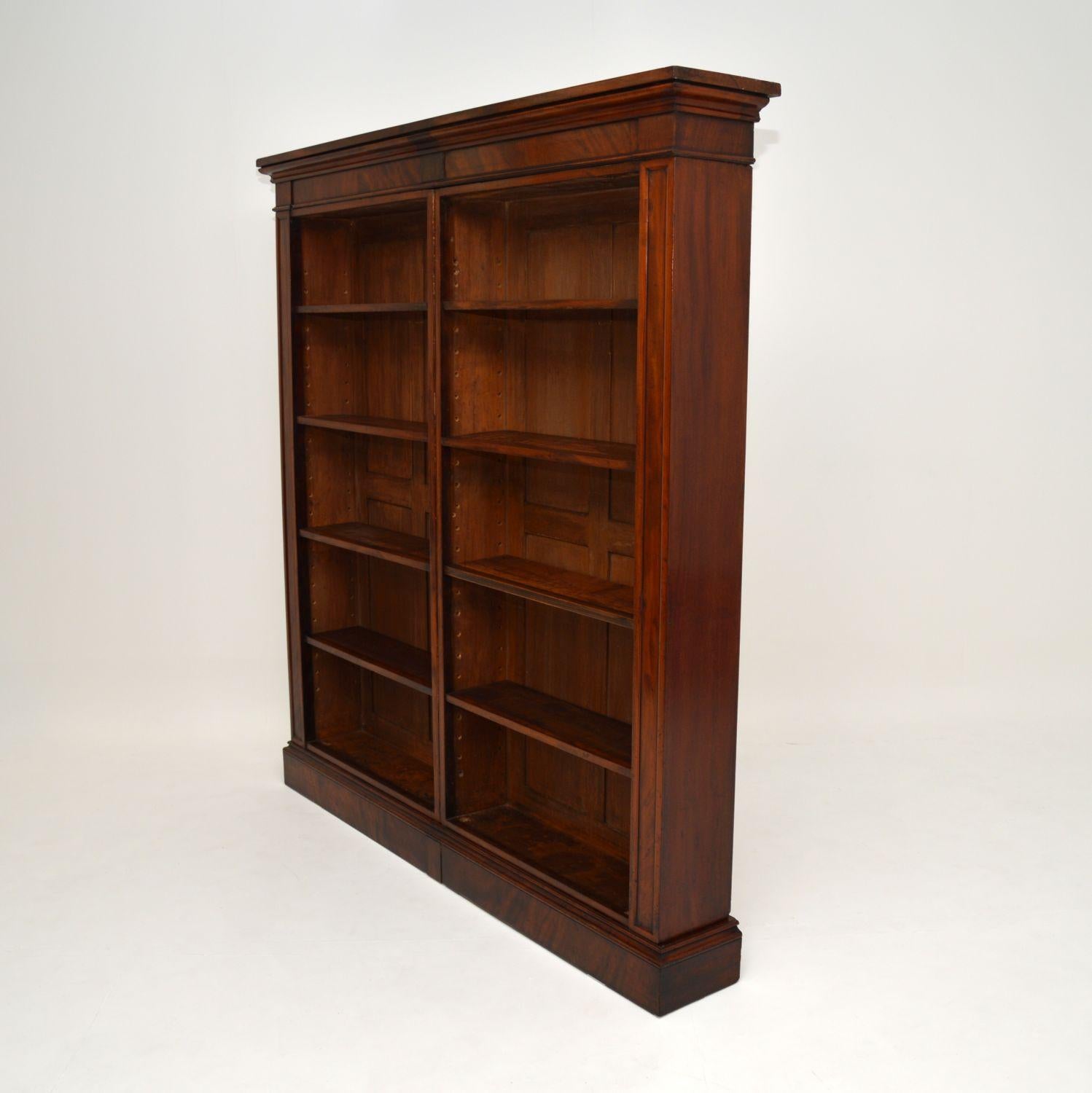 English Antique William IV Mahogany Open Bookcase