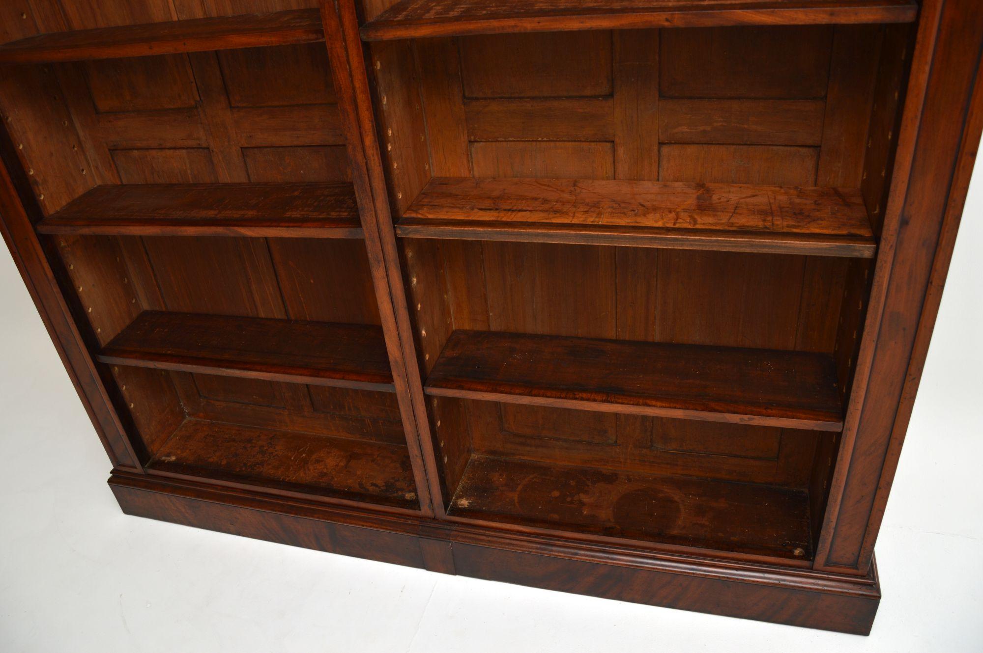 Antique William IV Mahogany Open Bookcase 1