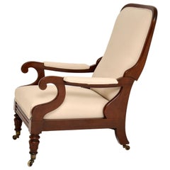 Antique William IV Mahogany Reclining Armchair by George Minter