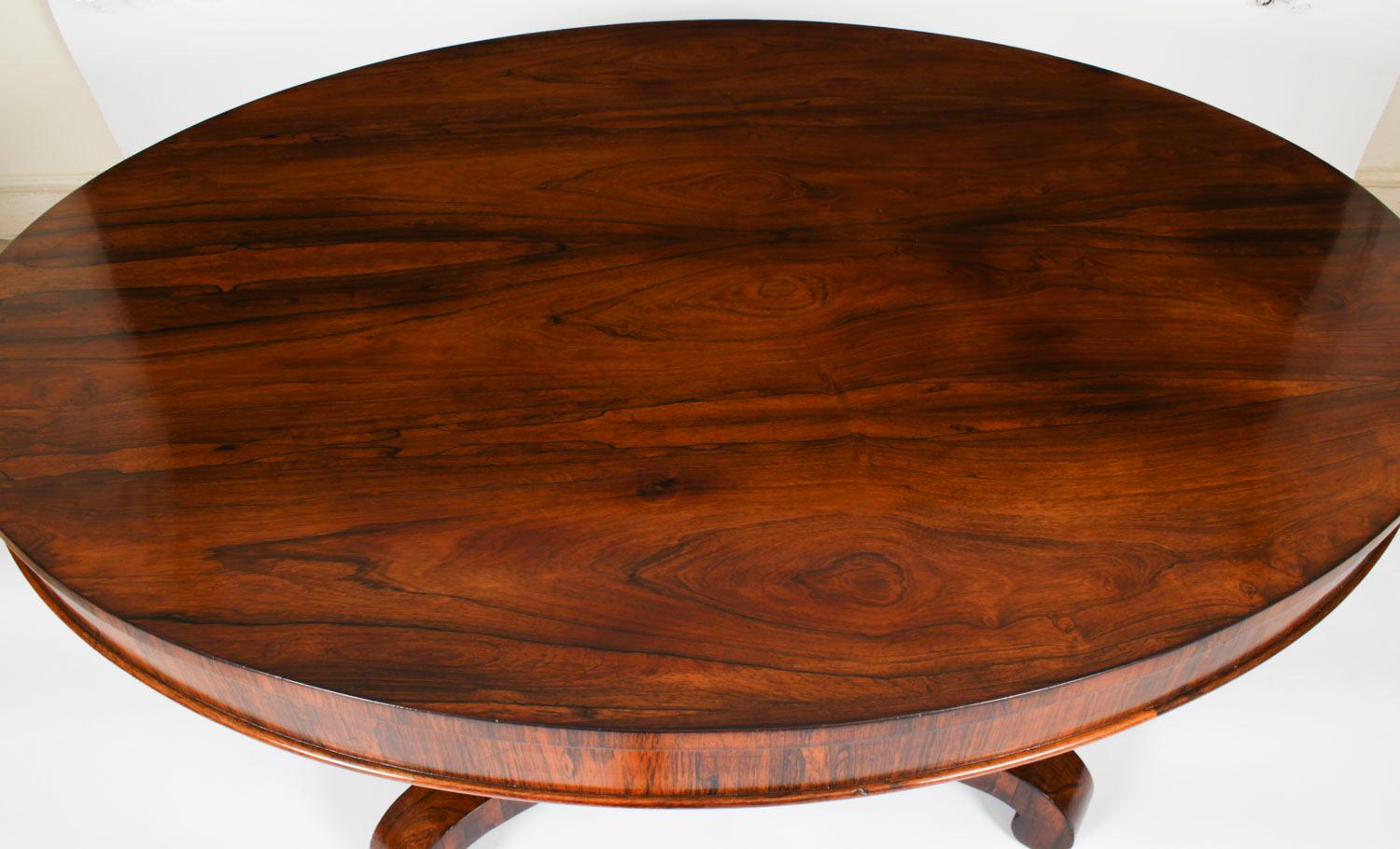 Wood Antique William IV Oval Loo Breakfast Dining Table c.1835 19th Century