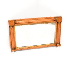 Antique William IV Period Birds Eye Maple Over Mantle Mirror