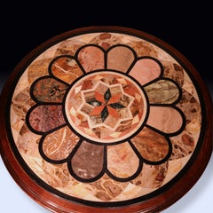 Antique William IV period mahogany occasional table with a speciman marble top