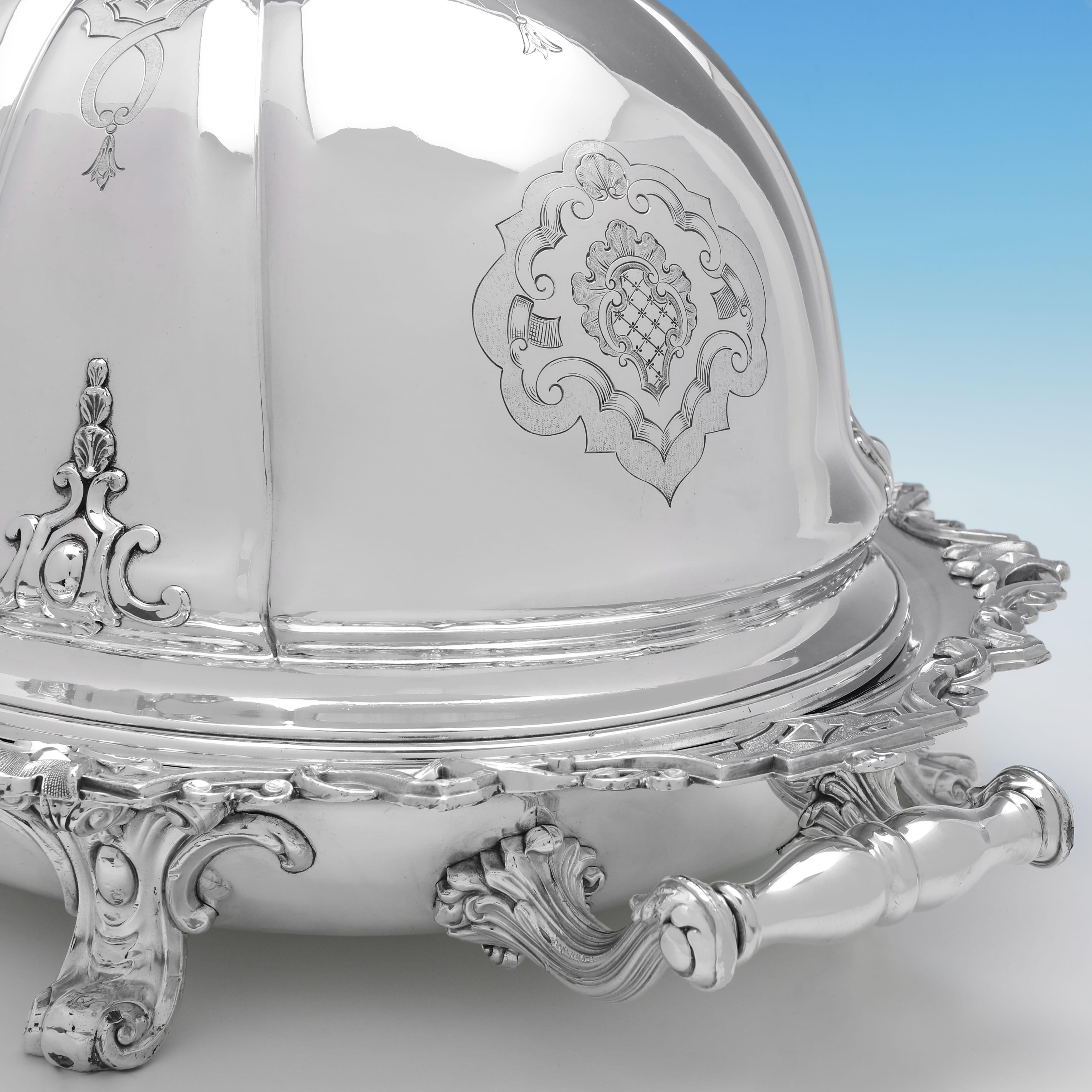 Ancien plat à viande et couvercle d'époque William IV, fabriqué vers 1830 à Sheffield Bon état - En vente à London, London