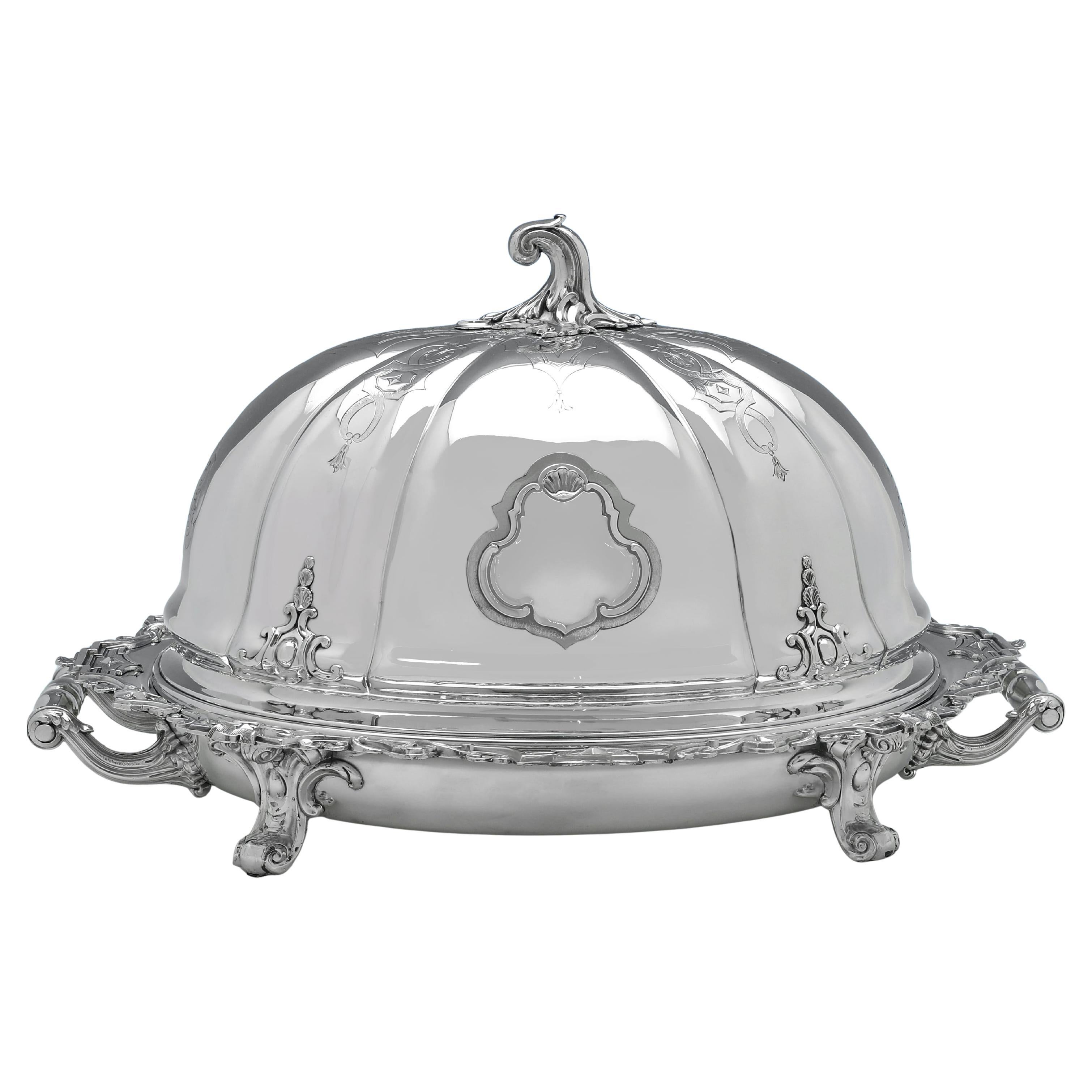 Ancien plat à viande et couvercle d'époque William IV, fabriqué vers 1830 à Sheffield en vente