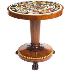 Antique William IV Pietra Dura Marble Top Occasional Table, 19th Century