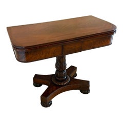Antico tavolo da gioco/console in mogano figurato di qualità William IV