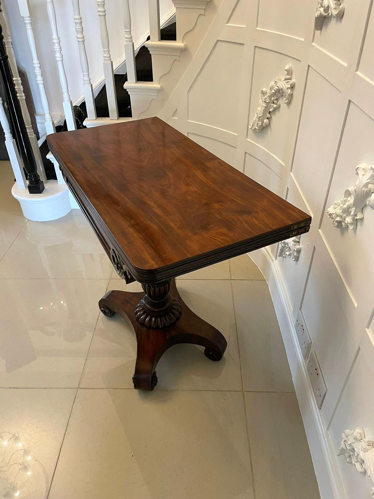 Antique William IV Quality Figured Mahogany Tea Table In Good Condition For Sale In Suffolk, GB