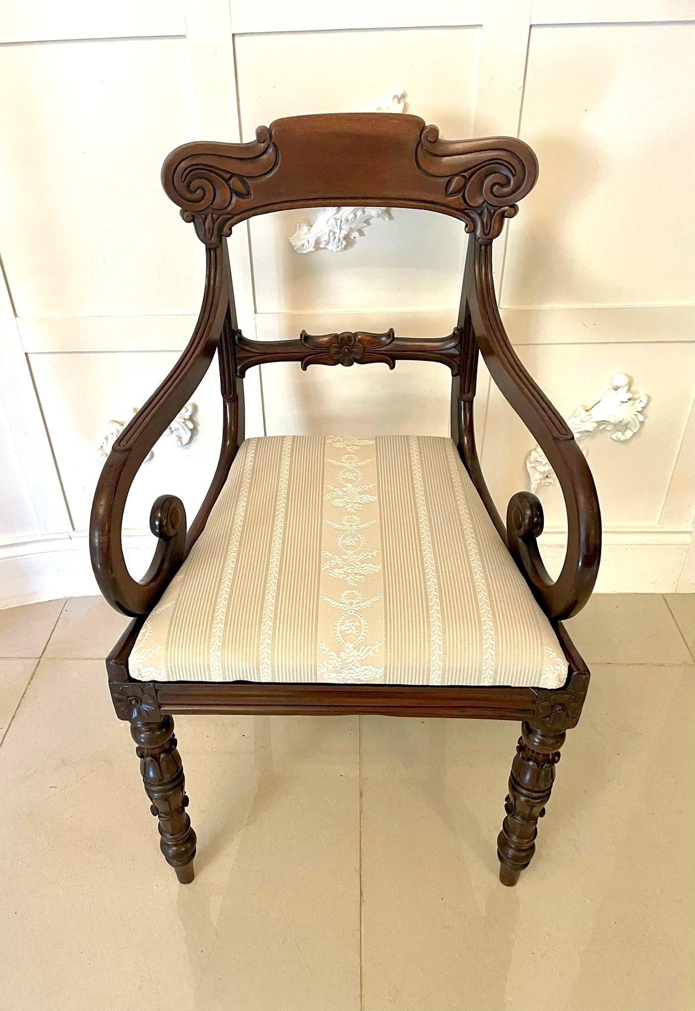 Antique William IV Quality Mahogany Desk Chair 7