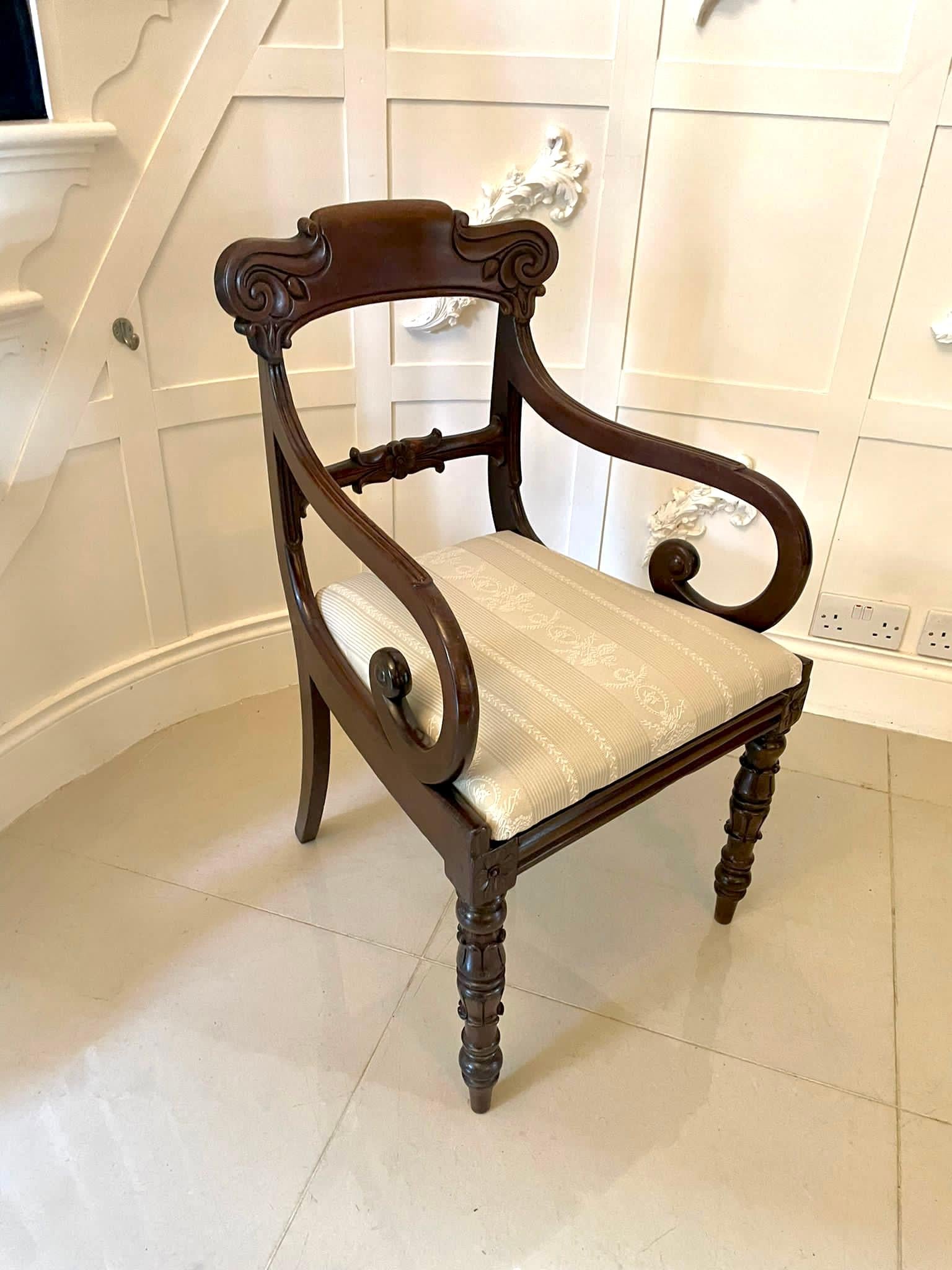 Antique William IV Quality Mahogany Desk Chair 2