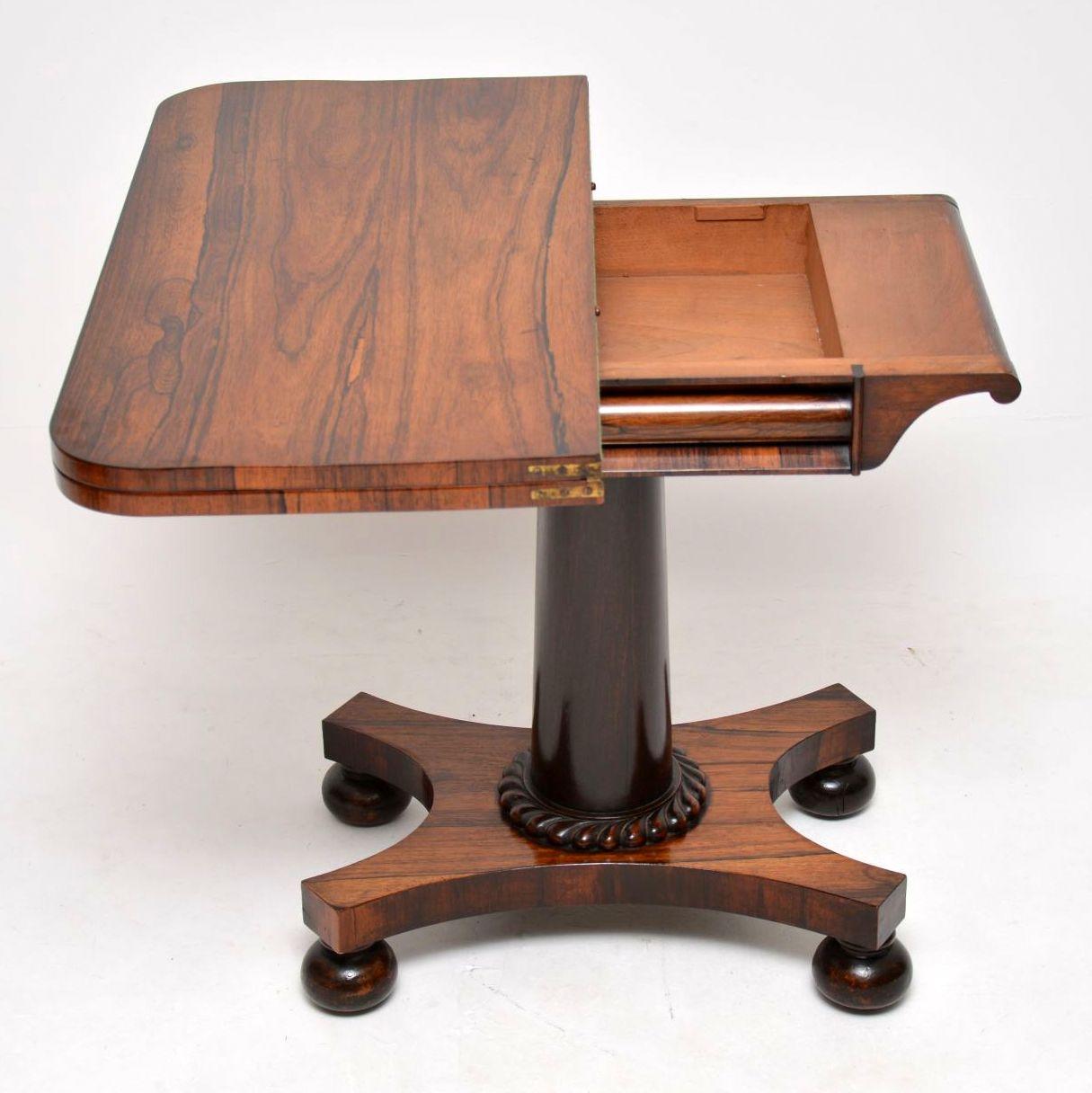 19th Century Antique William IV Rosewood Card Table