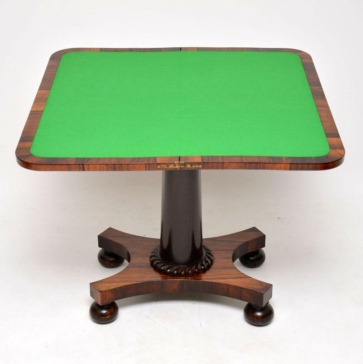 Antique William IV Rosewood Card Table 1