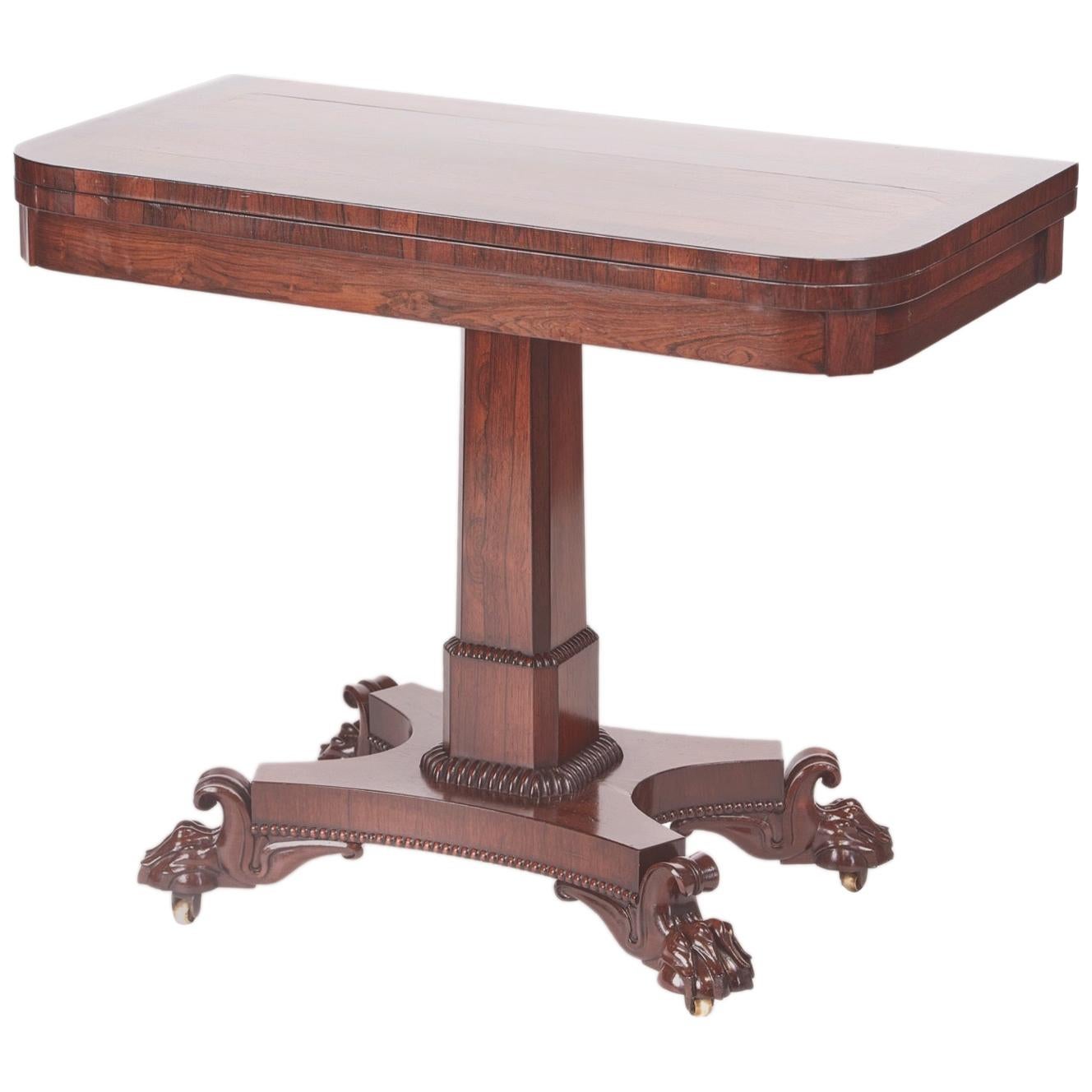 Antique William IV Rosewood Card/Side Table For Sale