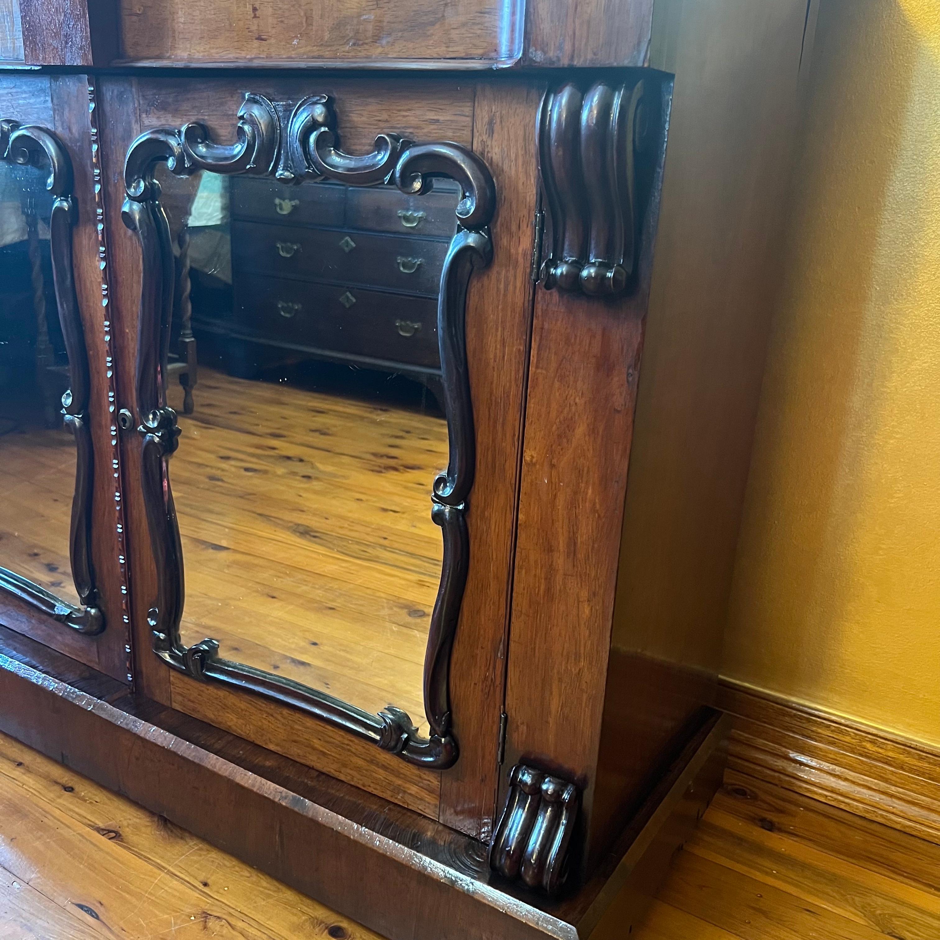 Antique William IV Rosewood Mirror Chiffonier For Sale 5